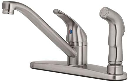 Single Handle Kitchen W/Spray One Brushed Nickel Faucet Side