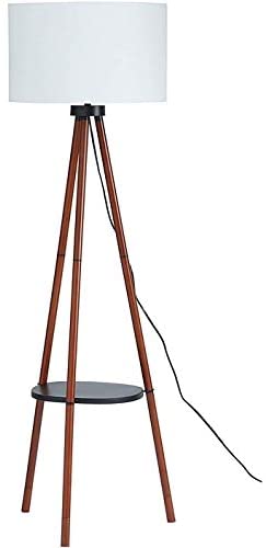 Walnut Tripod Floor Lamp Brown Bohemian Eclectic Industrial Mid Century Modern Bulbs Included - Diamond Home USA