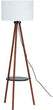 Walnut Tripod Floor Lamp Brown Bohemian Eclectic Industrial Mid Century Modern Bulbs Included