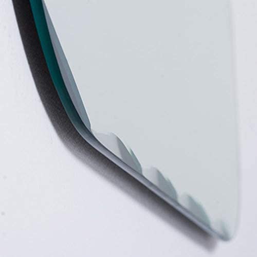 Frameless Oval Beveled Groove Mirror Silver /n Includes Hardware