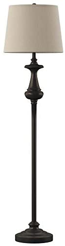 Traditional Bronze Metal Floor Lamp Brown Transitional