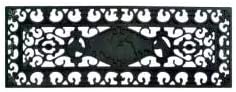 Dog Scroll Stair Mat (30 X 9) 30 9 Black Modern Contemporary Rectangle Rubber All Weather