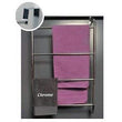 Silver Over Door Towel Rack 4 Bars Piece Home Bathroom Organizer Hanging Door Shelf Four Bars Storage Space Contemporary Grey Chrome Metal