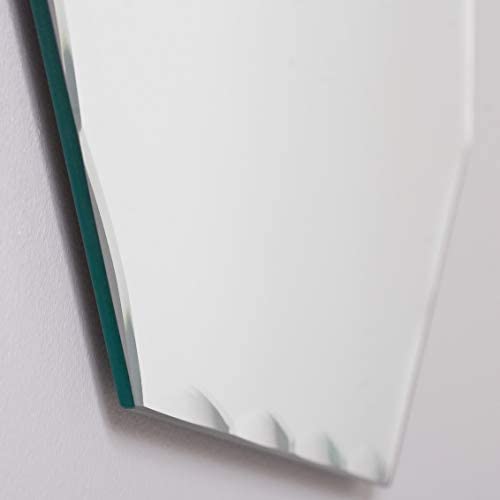 Frameless Octagon Scallop Beveled Mirror Silver /n Includes Hardware