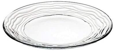 European Glass Dinner Plates 11" Diameter S/6 Clear Border