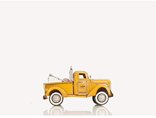 Tow Truck Yellow Metal Handmade Color Vintage