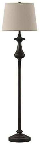 Traditional Bronze Metal Floor Lamp Brown Transitional