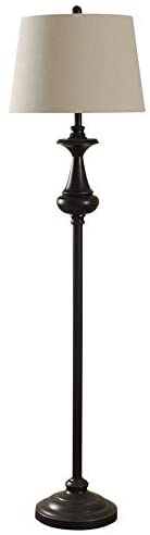 Traditional Bronze Metal Floor Lamp Brown Transitional