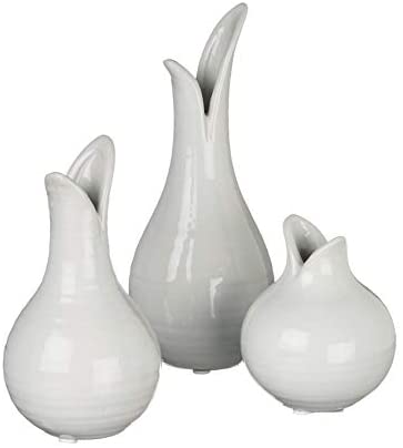 Bud Vase Set 3 White Ceramic
