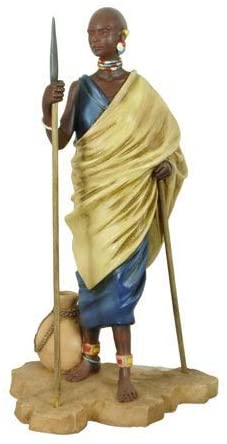 Handmade Masai Shepherd Figurine (China) Yellow Culture