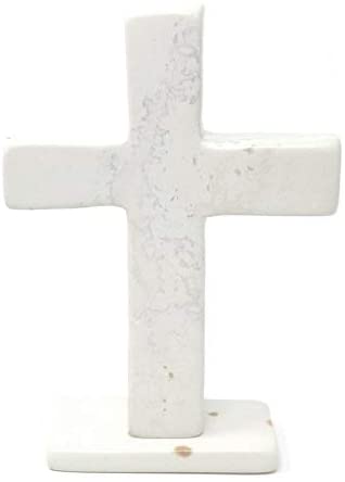 Handmade Standing Cross Off/White Religious