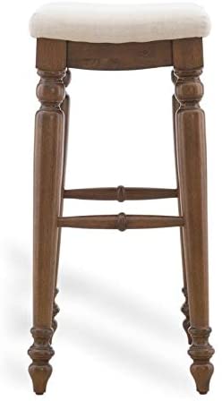 30" Backless Counter Stool Linen/Walnut Brown Lake House