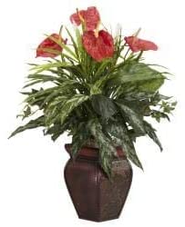 Mixed Greens Decorative Vase Silk