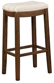 Natural Bar Stool Brown Traditional Foam