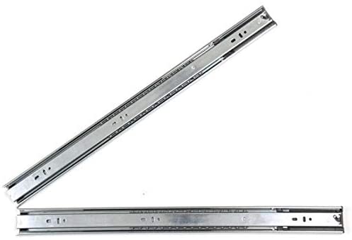 20 inch Hydraulic Soft Close Full Extension Drawer Slides (Pack 20) Silver Metal Nickel Finish