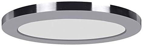 7 inch Chrome 120v Led Round Flush Mount Transitional Acrylic