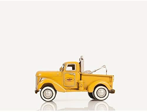 Tow Truck Yellow Metal Handmade Color Vintage