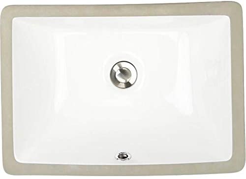 MISC 16x11 Rectangle Ceramic Undermount Vanity Lavatory Sink White Glossy