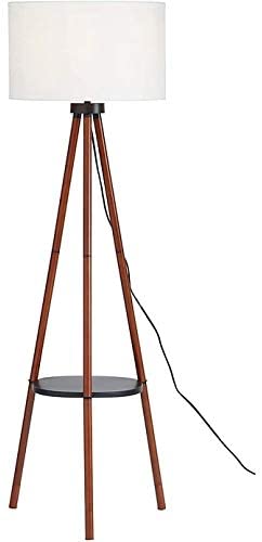 Walnut Tripod Floor Lamp Brown Bohemian Eclectic Industrial Mid Century Modern Bulbs Included - Diamond Home USA