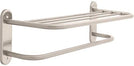 Unknown1 Commercial 24" Stainless Steel Towel Shelf One Bar Exposed Mounting Satin Nickel Finish