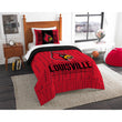 NCAA Louisville Comforter Set Sports Patterned Bedding Team Logo Fan Merchandise Team Spirit College FootBall Themed Red