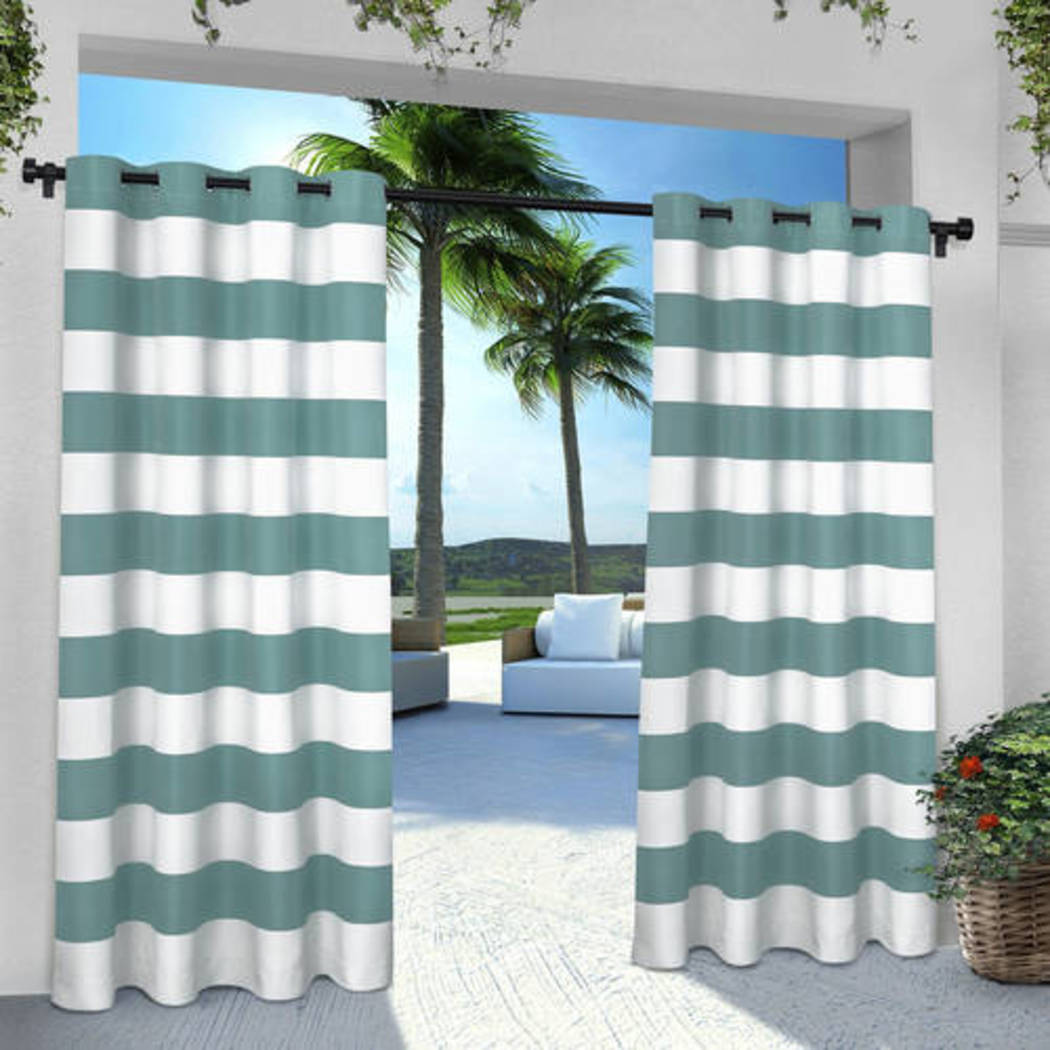 Outdoor Stripe Gazebo Curtain Striped Pattern Outside Window