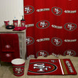 NFL 49ers Bath Towel 25 X 50 Inches Football Themed Applique Shower Towel Sports Patterned Team Logo Fan Merchandise Athletic Spirit Scarlet Gold - Diamond Home USA