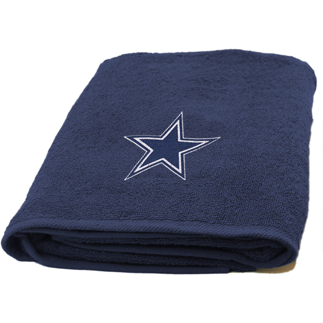 NFL Cowboys Bath Towel 25 X 50 Inches Football Themed Applique Shower Towel Sports Patterned Team Logo Fan Merchandise Athletic Spirit Navy Blue Royal - Diamond Home USA