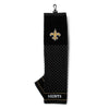 NFL Saints Golf Towel 16 X 22 Inches Football Themed Applique Sports Patterned Team Logo Fan Merchandise Athletic Spirit Black Old Gold White - Diamond Home USA