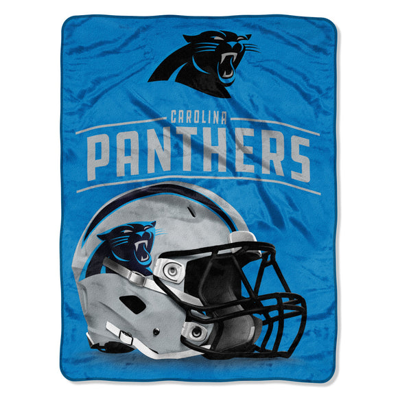NFL Panthers Throw Blanket 46 X 60 Inches Football Themed Bedding Sports Patterned Team Logo Fan Merchandise Athletic Team Spirit Fan Black Silver
