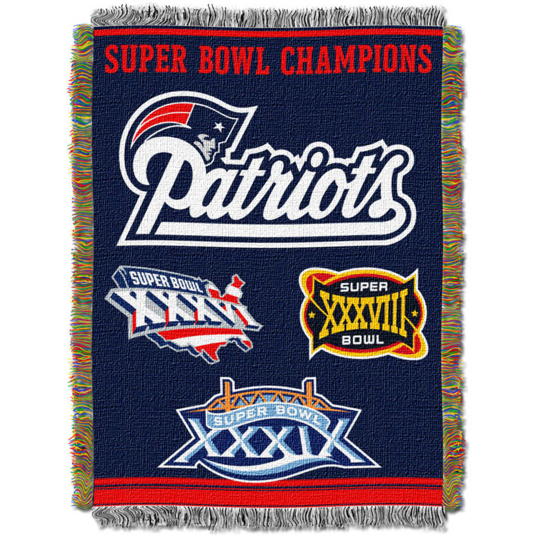 Nfl Patriots Throw Blanket 48 X 60 Inches Football Themed Bedding Sports Patterned Team Logo Fan Merchandise Athletic Team Spirit Fan Blue Red White