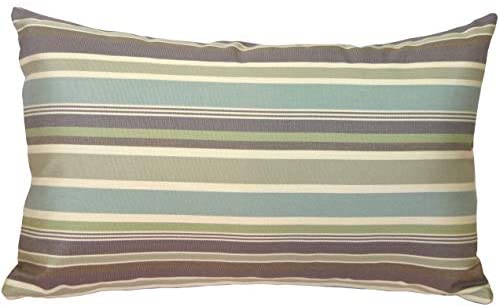 Whisper 12x20 Outdoor Pillow Blue Stripe Modern Contemporary Acrylic Removable Cover Uv Resistant - Diamond Home USA