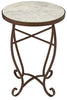 White/Brown Metal Round Side Table Black Brown White Modern Contemporary Transitional Rectangle Acacia Bronze Finish