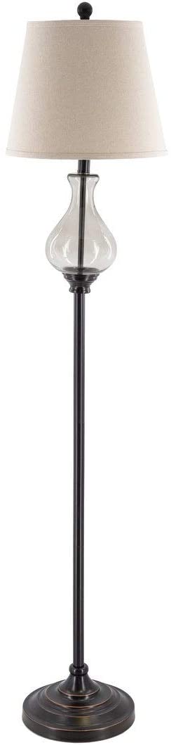 Traditional Glass Metal 60 75 inch Floor Lamp 60 75" h X 13" w 13" d Black Bronze Bulbs Included