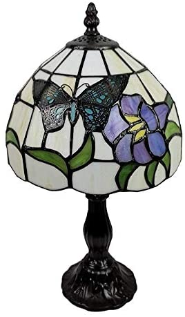 Tiffany Butterfly Table Lamp 15 Inches Tall Brown