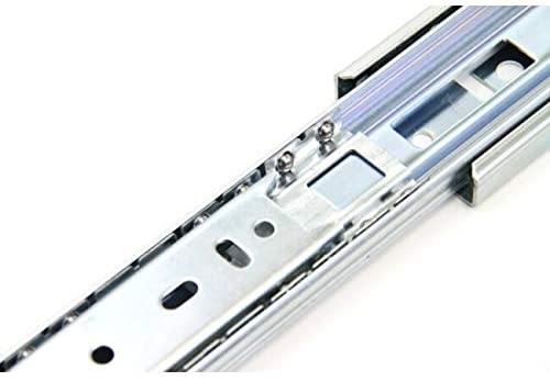 20 inch Hydraulic Soft Close Full Extension Drawer Slides (Pack 20) Silver Metal Nickel Finish