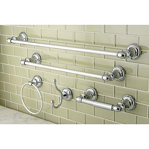 5piece Bathroom Set Chrome Accessories Silver Barn Washroom Hardware Towel Holder Toilet Paper Wall Mount Farmhouse Country Western Modern Metal