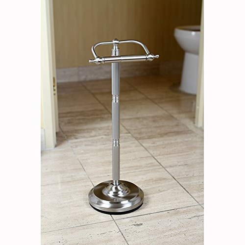 Silver Standing Pivoting Toilet Paper Holder Victorian Brass Modern Washroom Free Stand Holder