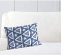MISC Lumbar Pillow by 14x20 Blue Geometric Transitional Cotton Single Removable Cover