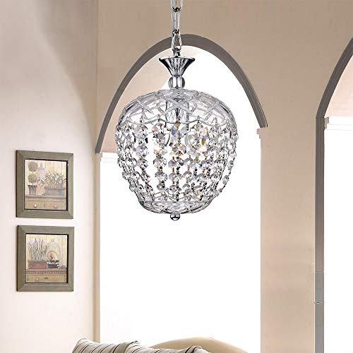 Round Crystal Glam Chandelier Silver 4 Light Lighting