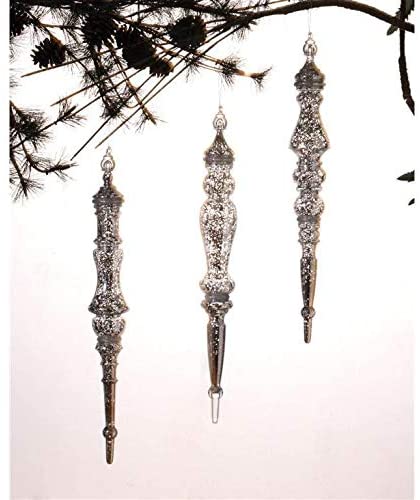 Silver Drop Ornaments (Set 3)