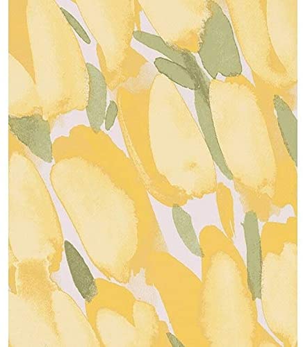 Tulip Blossom Arrangement 22 Inch Floral Napkin (Set 4) Yellow Modern Contemporary Square Polyester