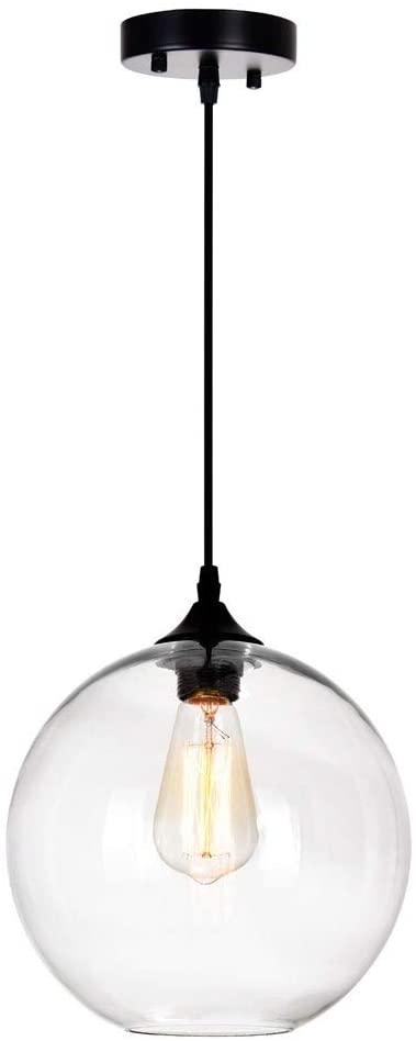 1 Light Mini Transparent Shade Black Modern Contemporary