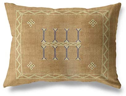 Sand Lumbar Pillow by Tan Accent 12x16 Southwestern Motif Cotton One Removable Cover