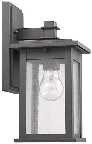 Transitional 1 Light Black Outdoor Wall Lantern Aluminum