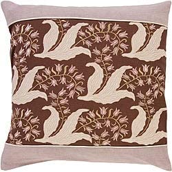 Decorative Bethlehem Feather Down Pillow Brown Floral Modern Contemporary Cotton Single