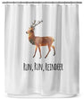 Run Reindeer Shower Curtain by 71x74 Black Brown White Graphic Quotes Sayings Modern Contemporary Polyester