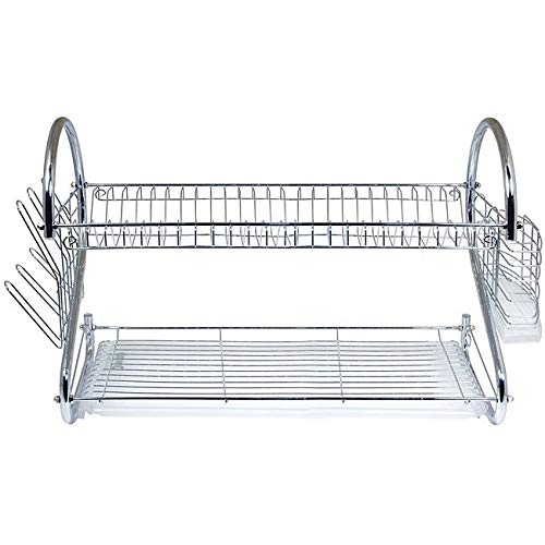 " x 1" Chrome Grey Tier Dish Rack Kitchen Drying Rack