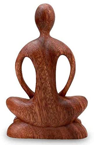 Handmade Wood Meditative Calm Sculpture (Indonesia) Brown - Diamond Home USA