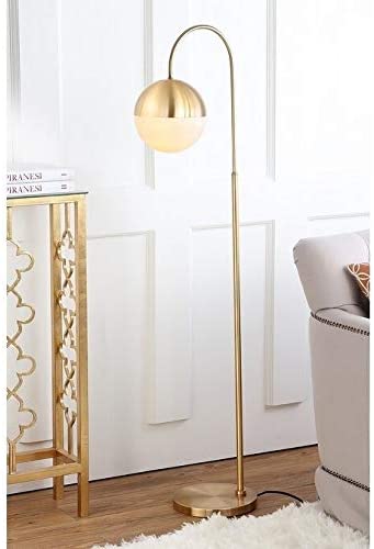 Led Rose Gold Floor Lamp Vintage Arc Reading Light Shade White Standing Lamp Metal Bedroom Living Room